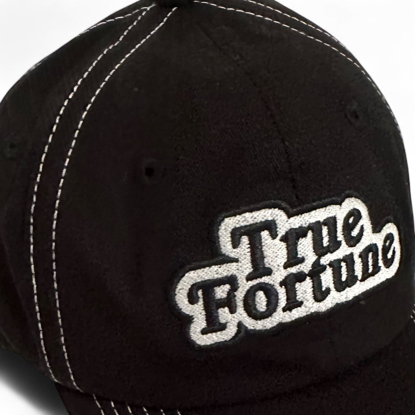 SNAPBACK - BLACK W/ WHITE STITCH