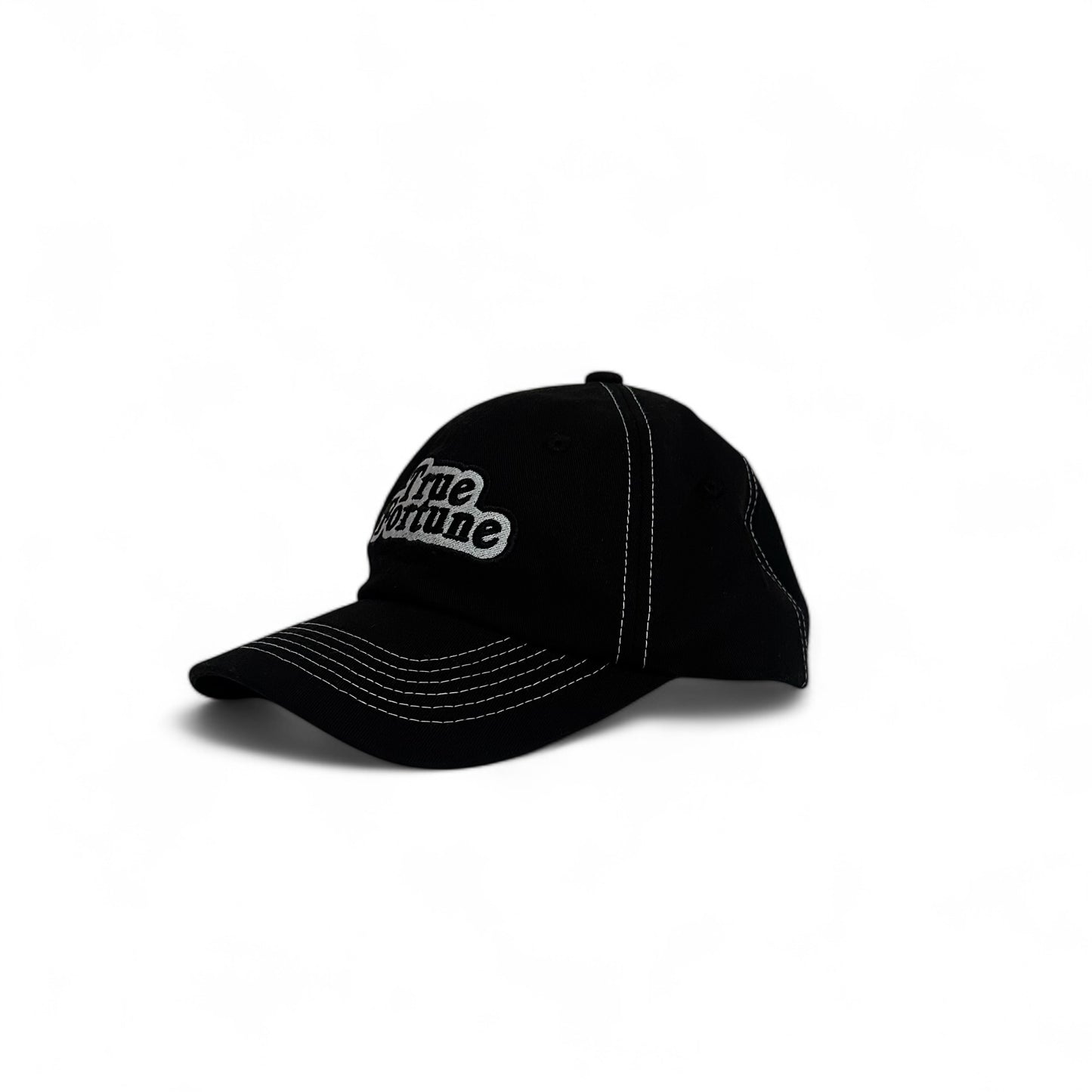 SNAPBACK - BLACK W/ WHITE STITCH