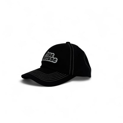 SNAPBACK - BLACK W/ WHITE STITCH